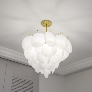 Lampa Wisząca WISH - Polerowany Mosiądz & Biel
