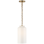 Wąska Lampa Wisząca KATIE White Glass - Antyczny Mosiądz | Thomas O'Brien  