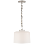 Szeroka Lampa Wisząca KATIE White Glass - Niklowana  | Thomas O'Brien  