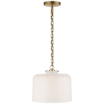Szeroka Lampa Wisząca KATIE White Glass - Antyczny Mosiądz | Thomas O'Brien   