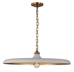 Lampa Wisząca PIATTO White L - Antyczny Mosiądz | Thomas O'Brien