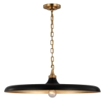 Lampa Wisząca PIATTO Black L - Antyczny Mosiądz | Thomas O'Brien