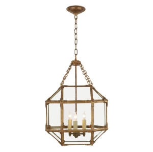 Lampa Wisząca MORRIS S Clear Glass - Postarzane Złoto | Suzanne Kasler