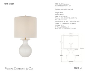 Lampa Stołowa ALBIE - New White | Kate Spade New York