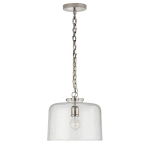 Szeroka Lampa Wisząca KATIE Seeded Glass - Niklowana | Thomas O'Brien  