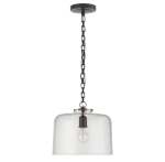 Szeroka Lampa Wisząca KATIE Seeded Glass - Brąz | Thomas O'Brien  
