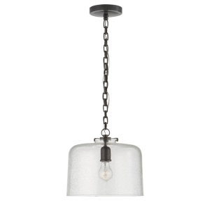 Szeroka Lampa Wisząca KATIE Seeded Glass - Brąz | Thomas O'Brien  