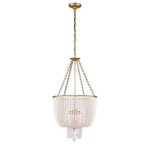 Lampa Wisząca JACQUELINE White Acrylic - Antyczny Mosiądz | AERIN