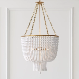 Lampa Wisząca JACQUELINE White Acrylic - Antyczny Mosiądz | AERIN