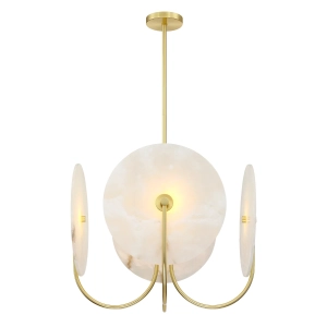Lampa Wisząca MODENA - Alabaster & Szczotkowany Mosiądz