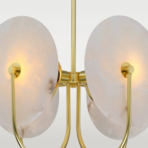 Lampa Wisząca MODENA - Alabaster & Szczotkowany Mosiądz
