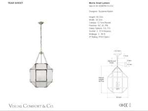 Lampa Wisząca MORRIS S Frosted Glass - Polerowany Nikiel | Suzanne Kasler