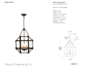 Lampa Wisząca MORRIS S Clear Glass - Antyczny Cynk | Suzanne Kasler