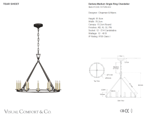 Lampa Wisząca DARLANA Ring L - Postarzane Żelazo | Chapman & Myers
