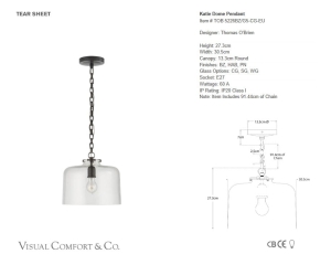 Szeroka Lampa Wisząca KATIE - Brązowa  | Thomas O'Brien  