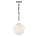 Lampa Wisząca KATIE ACORN - White Glass & Polerowany Nikiel | Thomas O'Brien 