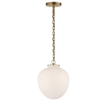 Lampa Wisząca KATIE ACORN - White Glass & Antyczny Mosiądz | Thomas O'Brien 