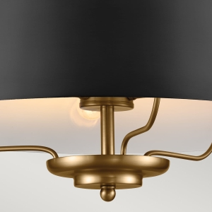 Lampa Wisząca MELFI M - Szczotkowany Mosiądz & Czarny