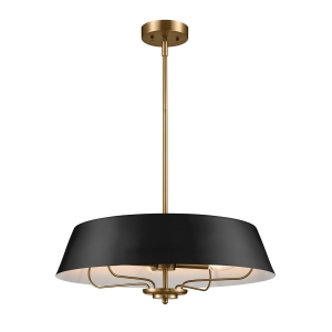 Lampa Wisząca MELFI L - Szczotkowany Mosiądz & Czarny