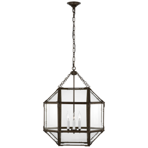 Lampa Wisząca MORRIS M Clear Glass - Antyczny Cynk | Suzanne Kasler