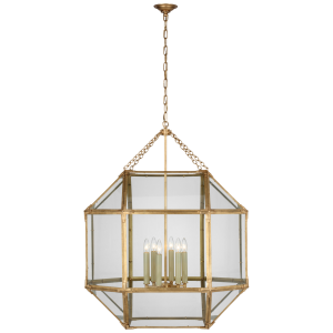 Lampa Wisząca MORRIS XL Clear Glass - Postarzane Złoto | Suzanne Kasler 