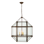 Lampa Wisząca MORRIS L Clear Glass - Antyczny Cynk | Suzanne Kasler 