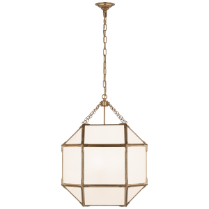 Lampa Wisząca MORRIS M White Glass - Postarzane Złoto | Suzanne Kasler 