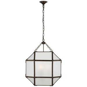 Lampa Wisząca MORRIS M Frosted Glass - Antyczny Cynk | Suzanne Kasler 
