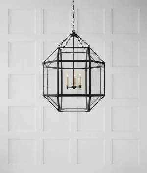 Lampa Wisząca MORRIS L Clear Glass - Antyczny Cynk | Suzanne Kasler 