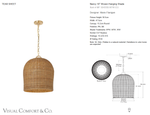 Rattanowa Lampa Wisząca NANCY L | Marie Flanigan