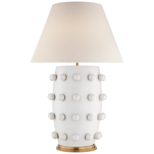 Lampa Stołowa LINDEN L - Biała & Złota | Kelly Wearstler