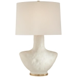 Mała Lampa Stołowa ARMATO - Biała Porcelana & Len | Kelly Wearstler