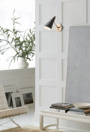 Kinkiet CLEMENTE - Metalowy Reflektor Regulowany - Czarny | AERIN 