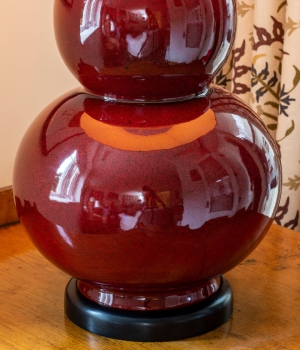 Duża Lampa Stołowa GLAZED - Rusty Red