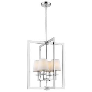 Lampa Wisząca CHARLOTTE -  Polerowany Nikiel & Biały