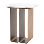 Stolik Pomocniczy SIDE - Złoty & Biały Marmur