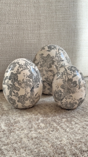Ceramiczne Jajko Dekoracyjne FLOWER M
