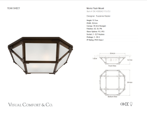 Plafon MORRIS Frosted Glass - Antyczny Cynk | Suzanne Kasler