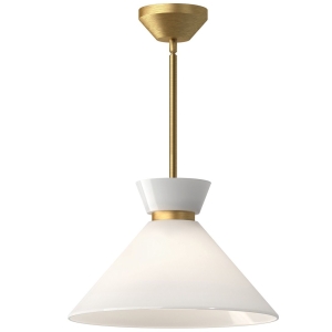 Lampa Wisząca ALENO - Szczotkowane Złoto & Białe Szkło