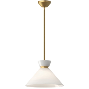 Lampa Wisząca ALENO - Szczotkowane Złoto & Białe Szkło