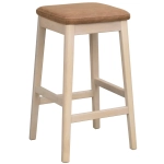 Zestaw Dwóch Hokerów LEATHER - Whitewash