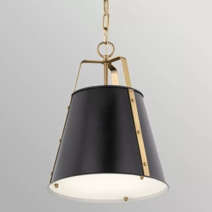 Lampa Wisząca ETCHER L - Czarny & Mosiądz