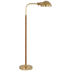 Lampa Podłogowa / Stojąca BASDEN - Antyczny Mosiądz & Rattan | CHAPMAN & MYERS
