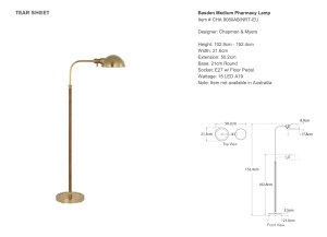 Lampa Podłogowa / Stojąca BASDEN - Antyczny Mosiądz & Rattan | CHAPMAN & MYERS