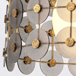 Lampa Wisząca MERIDIAN L - Przecierane Złoto