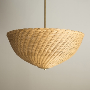 Duża Rattanowa Lampa Wisząca BRAGA - Natural