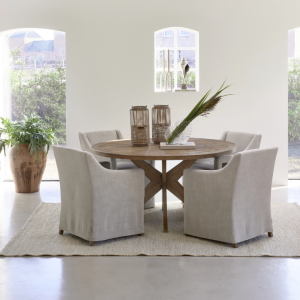  Krzesło Tapicerowane z Podłokietnikami CORIZONE Loose - Mouliné Linen