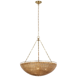 Lampa Wisząca CLOVIS - Antyczny Mosiądz & Wiklina | CHAPMAN & MYERS