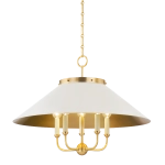 Lampa Wisząca ZARENA - Postarzany Mosiądz & Off-White