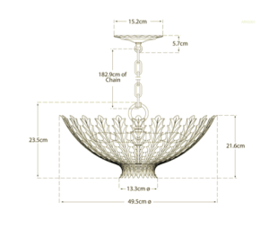 Lampa Wisząca HAMPTON M - Burnished Silver Leaf | Aerin 